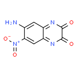 ChemSpider 2D Image | 6-Amino-7-nitro-2,3-quinoxalinedione | C8H4N4O4
