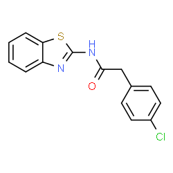 ChemSpider 2D Image | N-(1,3-Benzothiazol-2-yl)-2-(4-chlorophenyl)acetamide | C15H11ClN2OS