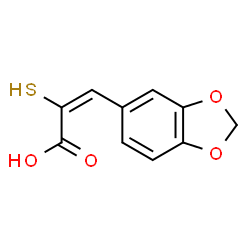 ChemSpider 2D Image | (2E)-3-(1,3-Benzodioxol-5-yl)-2-sulfanylacrylic acid | C10H8O4S