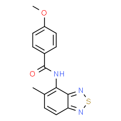 ChemSpider 2D Image | 4-Methoxy-N-(5-methyl-2,1,3-benzothiadiazol-4-yl)benzamide | C15H13N3O2S