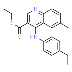 ChemSpider 2D Image | Ethyl 4-[(4-ethylphenyl)amino]-6-methyl-3-quinolinecarboxylate | C21H22N2O2