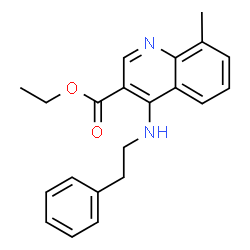 ChemSpider 2D Image | Ethyl 8-methyl-4-[(2-phenylethyl)amino]-3-quinolinecarboxylate | C21H22N2O2