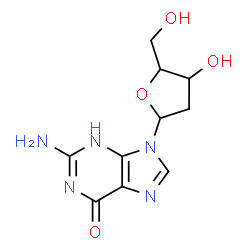 ChemSpider 2D Image | 2-Amino-9-(2-deoxypentofuranosyl)-3,9-dihydro-6H-purin-6-one | C10H13N5O4