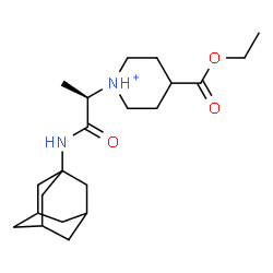 ChemSpider 2D Image | 1-[(2R)-1-(Adamantan-1-ylamino)-1-oxo-2-propanyl]-4-(ethoxycarbonyl)piperidinium | C21H35N2O3