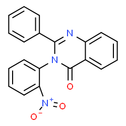 ChemSpider 2D Image | 3-(2-Nitrophenyl)-2-phenyl-4(3H)-quinazolinone | C20H13N3O3