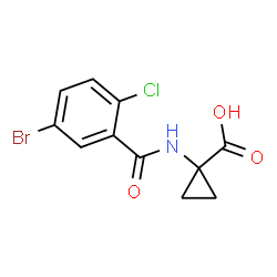 ChemSpider 2D Image | 1-[(5-Bromo-2-chlorobenzoyl)amino]cyclopropanecarboxylic acid | C11H9BrClNO3