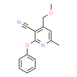 ChemSpider 2D Image | 4-Methoxymethyl-6-methyl-2-phenoxy-nicotinonitrile | C15H14N2O2