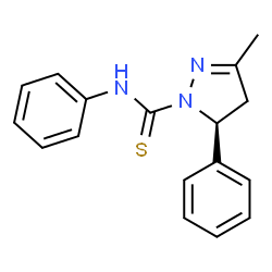 ChemSpider 2D Image | (5S)-3-Methyl-N,5-diphenyl-4,5-dihydro-1H-pyrazole-1-carbothioamide | C17H17N3S