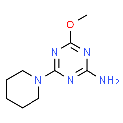 ChemSpider 2D Image | 4-Methoxy-6-(1-piperidinyl)-1,3,5-triazin-2-amine | C9H15N5O