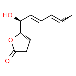 ChemSpider 2D Image | (5S)-5-[(1S,2E,4E)-1-Hydroxy-2,4-hexadien-1-yl]dihydro-2(3H)-furanone | C10H14O3