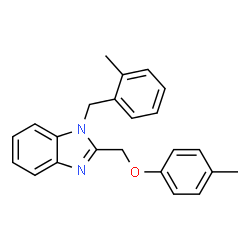 ChemSpider 2D Image | 1H-Benzoimidazole, 1-(2-methylbenzyl)-2-p-tolyloxymethyl- | C23H22N2O