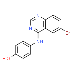 ChemSpider 2D Image | 4-[(6-Bromo-4-quinazolinyl)amino]phenol | C14H10BrN3O
