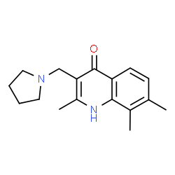 ChemSpider 2D Image | 2,7,8-trimethyl-3-(pyrrolidin-1-ylmethyl)quinolin-4-ol | C17H22N2O
