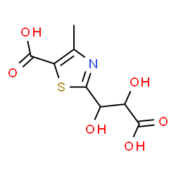 ChemSpider 2D Image | 2-(2-Carboxy-1,2-dihydroxyethyl)-4-methyl-1,3-thiazole-5-carboxylic acid | C8H9NO6S