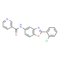 ChemSpider 2D Image | N-[2-(2-Chlorophenyl)-1,3-benzoxazol-5-yl]nicotinamide | C19H12ClN3O2