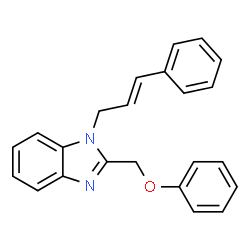 ChemSpider 2D Image | 1H-Benzoimidazole, 2-phenoxymethyl-1-(3-phenylallyl)- | C23H20N2O