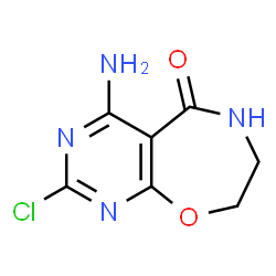 ChemSpider 2D Image | 4-amino-2-chloro-5H,6H,7H,8H-pyrimido[5,4-f][1,4]oxazepin-5-one | C7H7ClN4O2