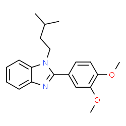 ChemSpider 2D Image | 2-(3,4-Dimethoxyphenyl)-1-(3-methylbutyl)-1H-benzimidazole | C20H24N2O2