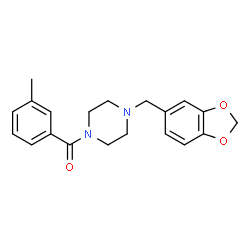 ChemSpider 2D Image | (4-Benzo[1,3]dioxol-5-ylmethylpiperazin-1-yl)(m-tolyl)methanone | C20H22N2O3