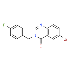 ChemSpider 2D Image | 6-Bromo-3-(4-fluorobenzyl)-4(3H)-quinazolinone | C15H10BrFN2O