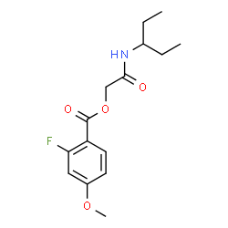 ChemSpider 2D Image | 2-Oxo-2-(3-pentanylamino)ethyl 2-fluoro-4-methoxybenzoate | C15H20FNO4