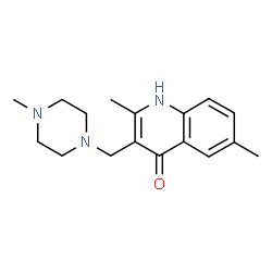 ChemSpider 2D Image | 2,6-dimethyl-3-[(4-methylpiperazin-1-yl)methyl]quinolin-4-ol | C17H23N3O