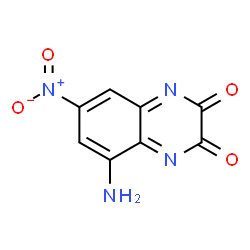 ChemSpider 2D Image | 5-Amino-7-nitro-2,3-quinoxalinedione | C8H4N4O4