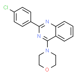 ChemSpider 2D Image | 2-(4-Chlorophenyl)-4-(4-morpholinyl)quinazoline | C18H16ClN3O