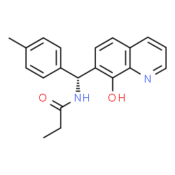 ChemSpider 2D Image | N-[(R)-(8-Hydroxy-7-quinolinyl)(4-methylphenyl)methyl]propanamide | C20H20N2O2