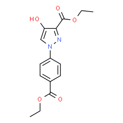 ChemSpider 2D Image | Ethyl 1-[4-(ethoxycarbonyl)phenyl]-4-hydroxy-1H-pyrazole-3-carboxylate | C15H16N2O5