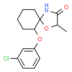 ChemSpider 2D Image | 6-(3-Chlorophenoxy)-2-methyl-1-oxa-4-azaspiro[4.5]decan-3-one | C15H18ClNO3