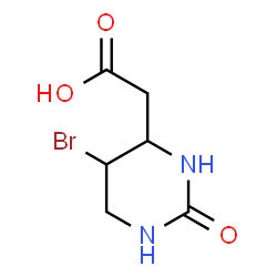 ChemSpider 2D Image | (5-Bromo-2-oxohexahydro-4-pyrimidinyl)acetic acid | C6H9BrN2O3