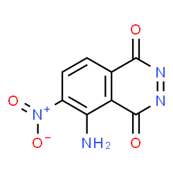 ChemSpider 2D Image | 5-Amino-6-nitro-1,4-phthalazinedione | C8H4N4O4