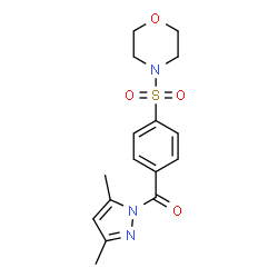 ChemSpider 2D Image | (3,5-Dimethyl-1H-pyrazol-1-yl)[4-(4-morpholinylsulfonyl)phenyl]methanone | C16H19N3O4S