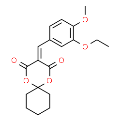 ChemSpider 2D Image | 3-(3-Ethoxy-4-methoxybenzylidene)-1,5-dioxaspiro[5.5]undecane-2,4-dione | C19H22O6