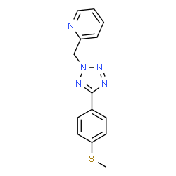 ChemSpider 2D Image | 2-({5-[4-(methylthio)phenyl]-2H-tetrazol-2-yl}methyl)pyridine | C14H13N5S