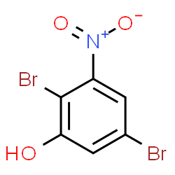 ChemSpider 2D Image | 2,5-Dibromo-3-nitrophenol | C6H3Br2NO3