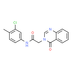 ChemSpider 2D Image | N-(3-Chloro-4-methylphenyl)-2-(4-oxo-3(4H)-quinazolinyl)acetamide | C17H14ClN3O2