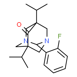 ChemSpider 2D Image | 2-(2-Fluorophenyl)-5,7-diisopropyl-1,3-diazatricyclo[3.3.1.1~3,7~]decan-6-one | C20H27FN2O