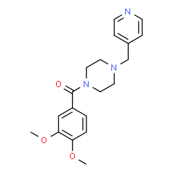ChemSpider 2D Image | 1-(3,4-dimethoxybenzoyl)-4-(pyridin-4-ylmethyl)piperazine | C19H23N3O3