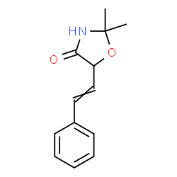 ChemSpider 2D Image | 2,2-Dimethyl-5-(2-phenylethenyl)-4-oxazolidinone | C13H15NO2