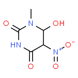 ChemSpider 2D Image | 6-Hydroxy-1-methyl-5-nitrodihydro-2,4(1H,3H)-pyrimidinedione | C5H7N3O5