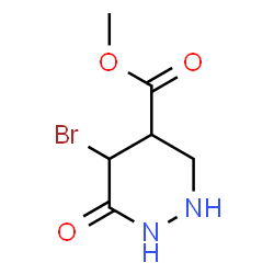 ChemSpider 2D Image | Methyl 5-bromo-6-oxohexahydro-4-pyridazinecarboxylate | C6H9BrN2O3