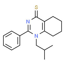 ChemSpider 2D Image | 1-Isobutyl-2-phenyl-5,6,7,8-tetrahydro-4(1H)-quinazolinethione | C18H22N2S