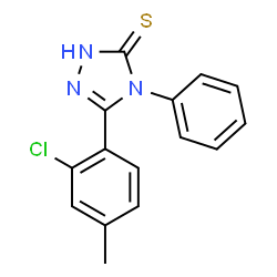 ChemSpider 2D Image | 5-(2-Chloro-4-methylphenyl)-4-phenyl-2,4-dihydro-3H-1,2,4-triazole-3-thione | C15H12ClN3S