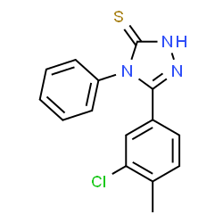 ChemSpider 2D Image | 5-(3-Chloro-4-methylphenyl)-4-phenyl-2,4-dihydro-3H-1,2,4-triazole-3-thione | C15H12ClN3S