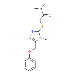 ChemSpider 2D Image | Acetamide, N,N-dimethyl-2-(4-methyl-5-phenoxymethyl-4H-[1,2,4]triazol-3-ylsulfanyl)- | C14H18N4O2S