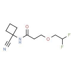 ChemSpider 2D Image | N-(1-Cyanocyclobutyl)-3-(2,2-difluoroethoxy)propanamide | C10H14F2N2O2