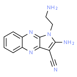 ChemSpider 2D Image | 2-Amino-1-(2-aminoethyl)-1H-pyrrolo[2,3-b]quinoxaline-3-carbonitrile | C13H12N6