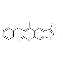 ChemSpider 2D Image | 6-Benzyl-2,3,5-trimethyl-7H-furo[3,2-g]chromen-7-one | C21H18O3